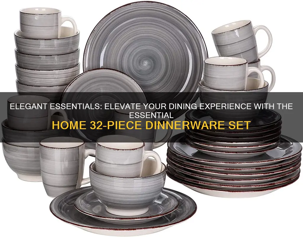 essential home 32 piece dinnerware set