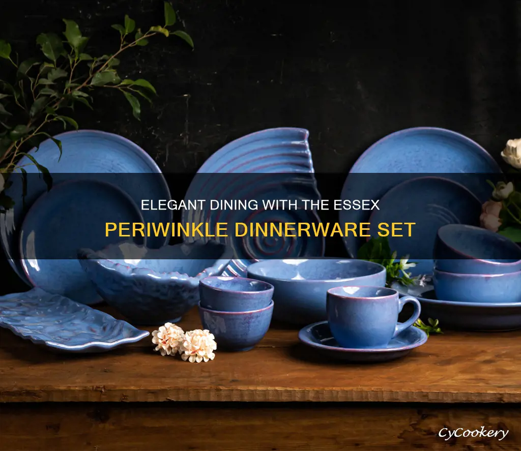 essex 32 piece combo set periwinkle dinnerware set