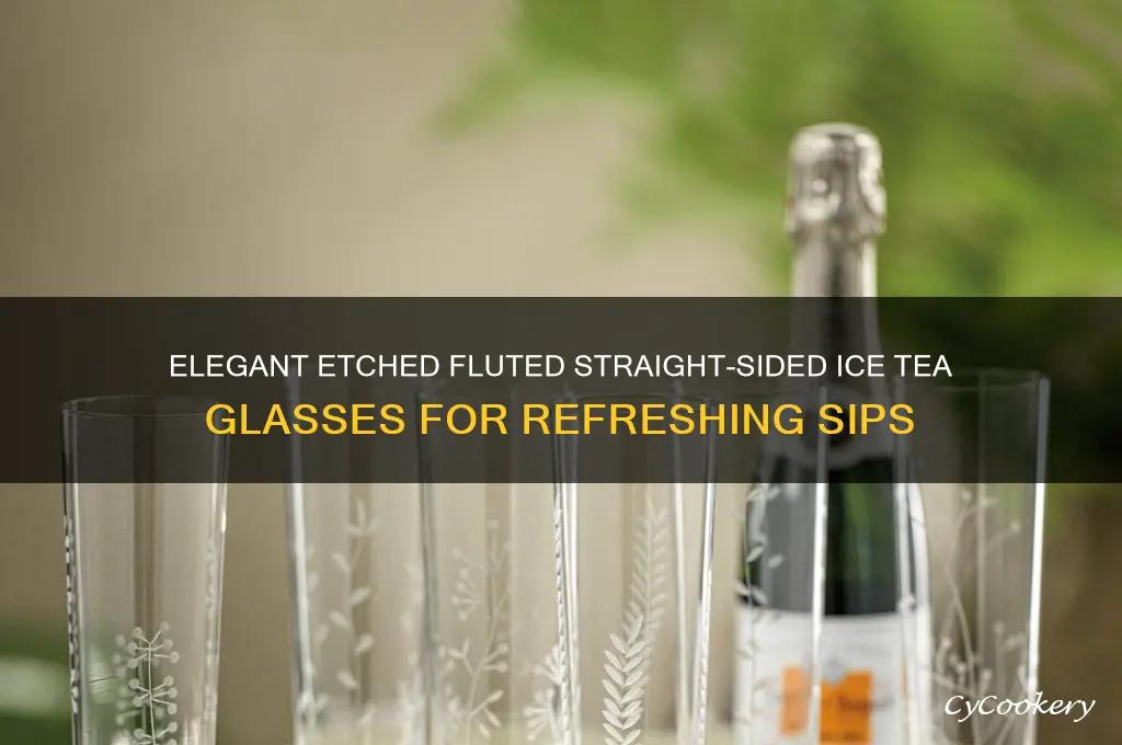 etched fluted straight sided ice tea glasses
