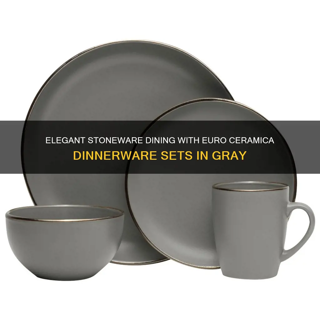 euro ceramica dinnerware sets gray gray stoneware dish set