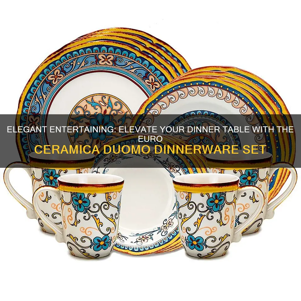 euro ceramica duomo 16 piece dinnerware set service for 4