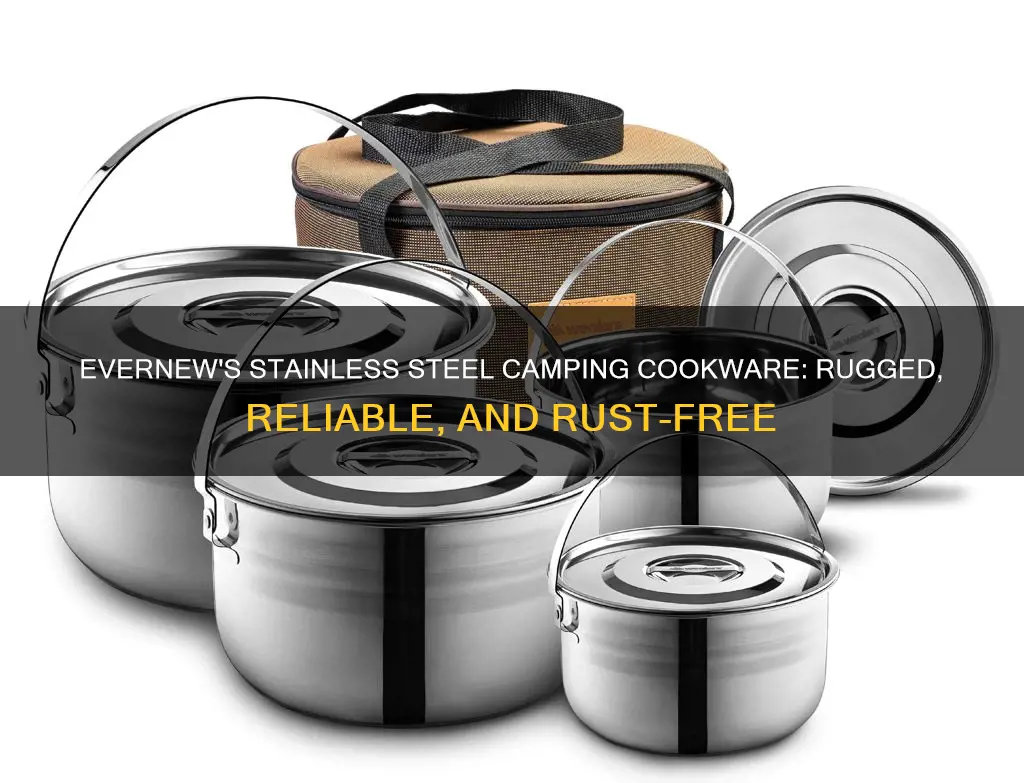 evernew 18-8 stainless steel camping backpacking cookware set