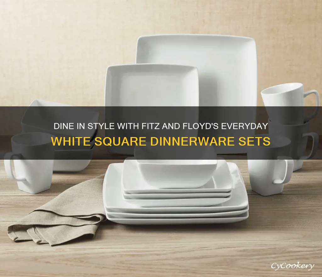 everyday white by fitz and floyd square dinnerware sets