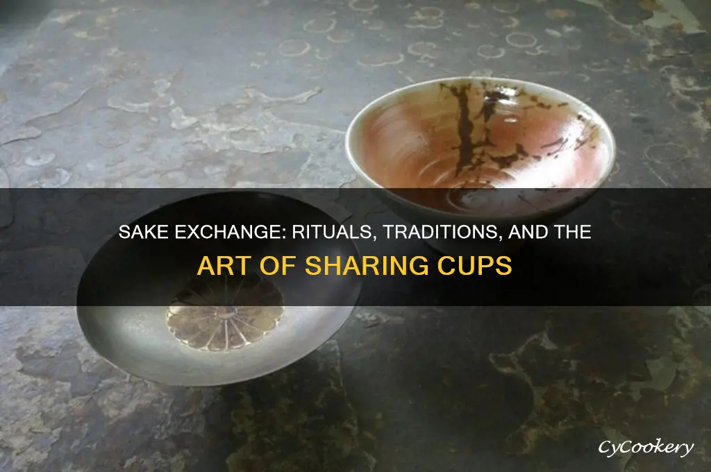 exchanging cups of sake
