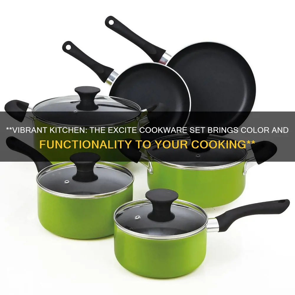 excite 14 piece cookware set green