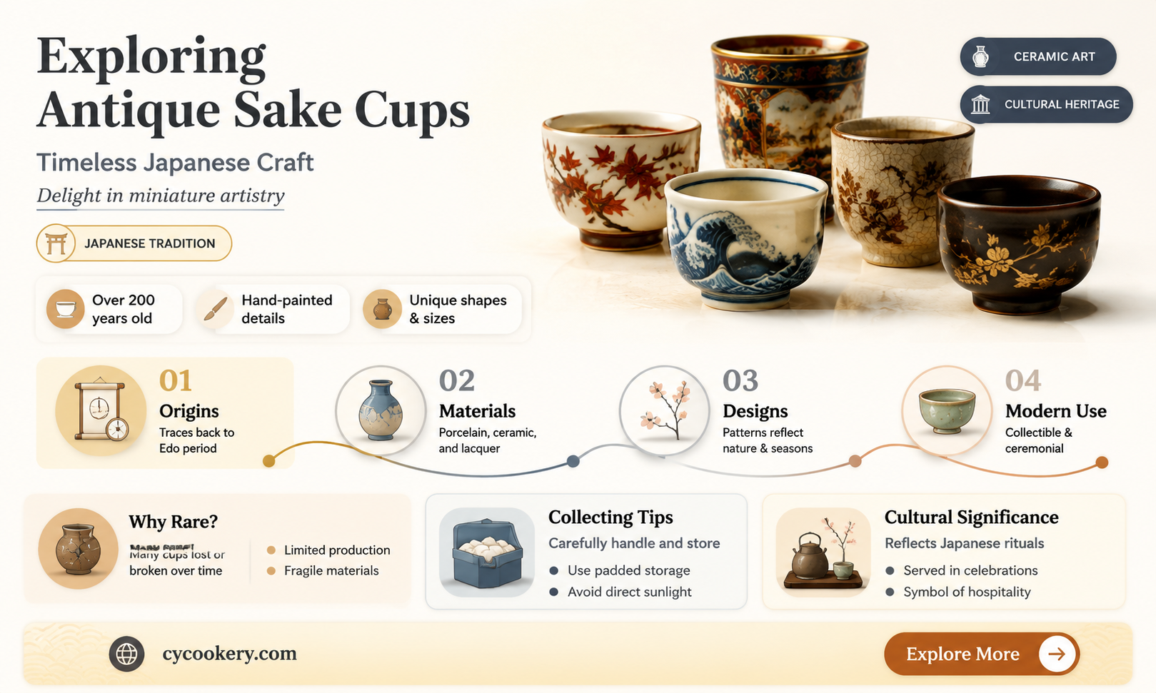 antique japanese sake cups