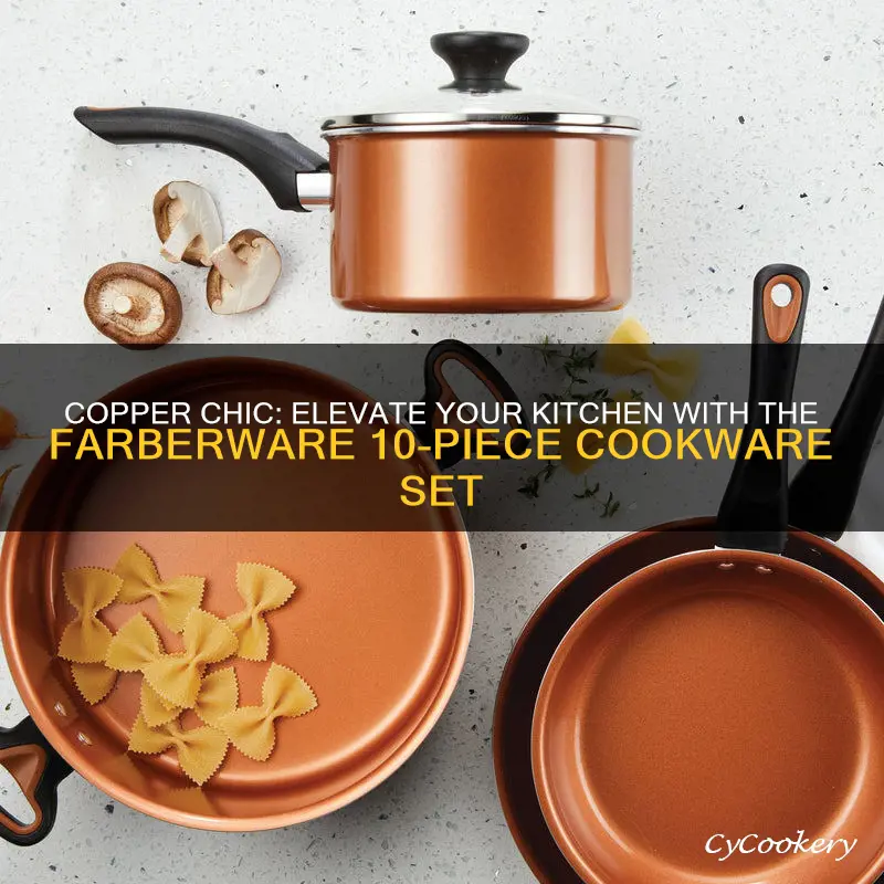 farberware 10 piece copper nonstick cookware set