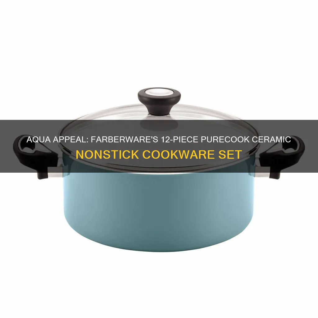 farberware 12 pc purecook ceramic nonstick cookware set aqua