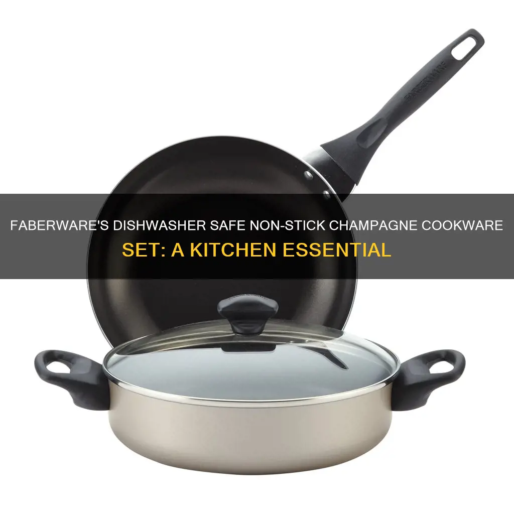 farberware 12pc dishwasher safe non stick champagne cookware set