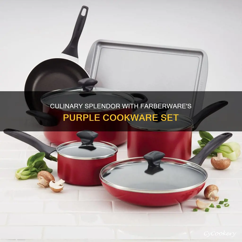 farberware 15 piece cookware set purple