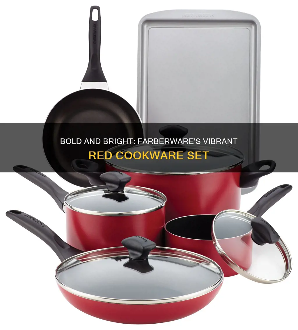 farberware 15 piece cookware set red