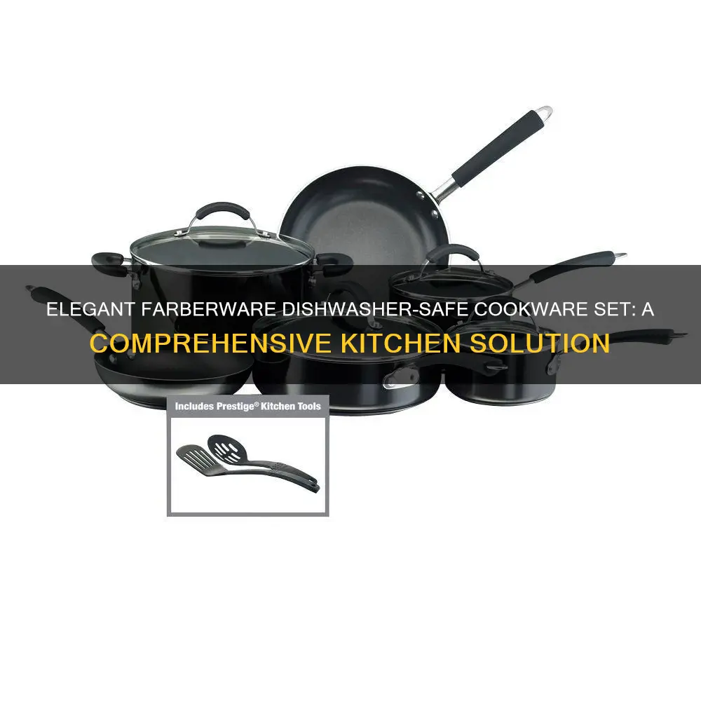 farberware dishwasher safe 15 piece cookware set black