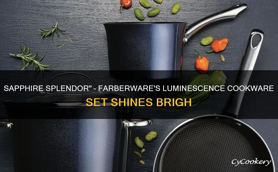 farberware luminescence 15-piece cookware set sapphire 11857