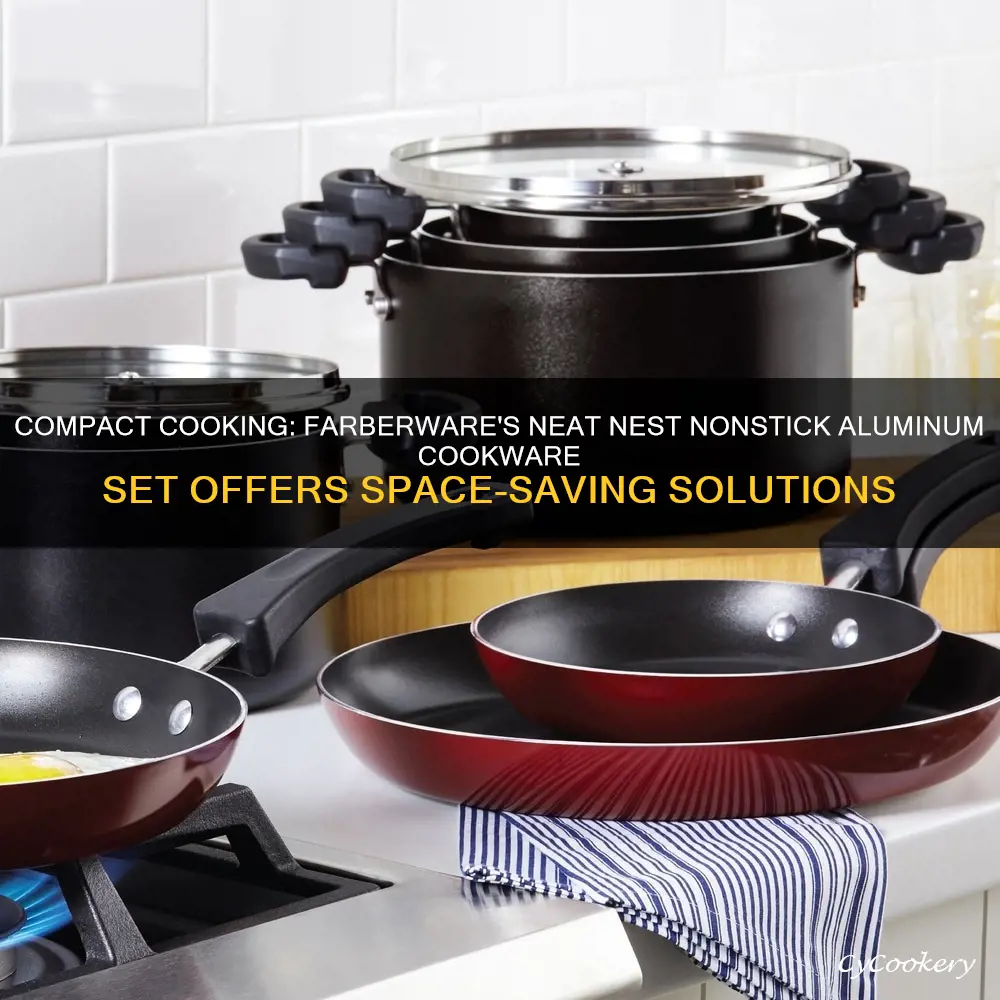 farberware neat nest nonstick aluminum 10-piece cookware set