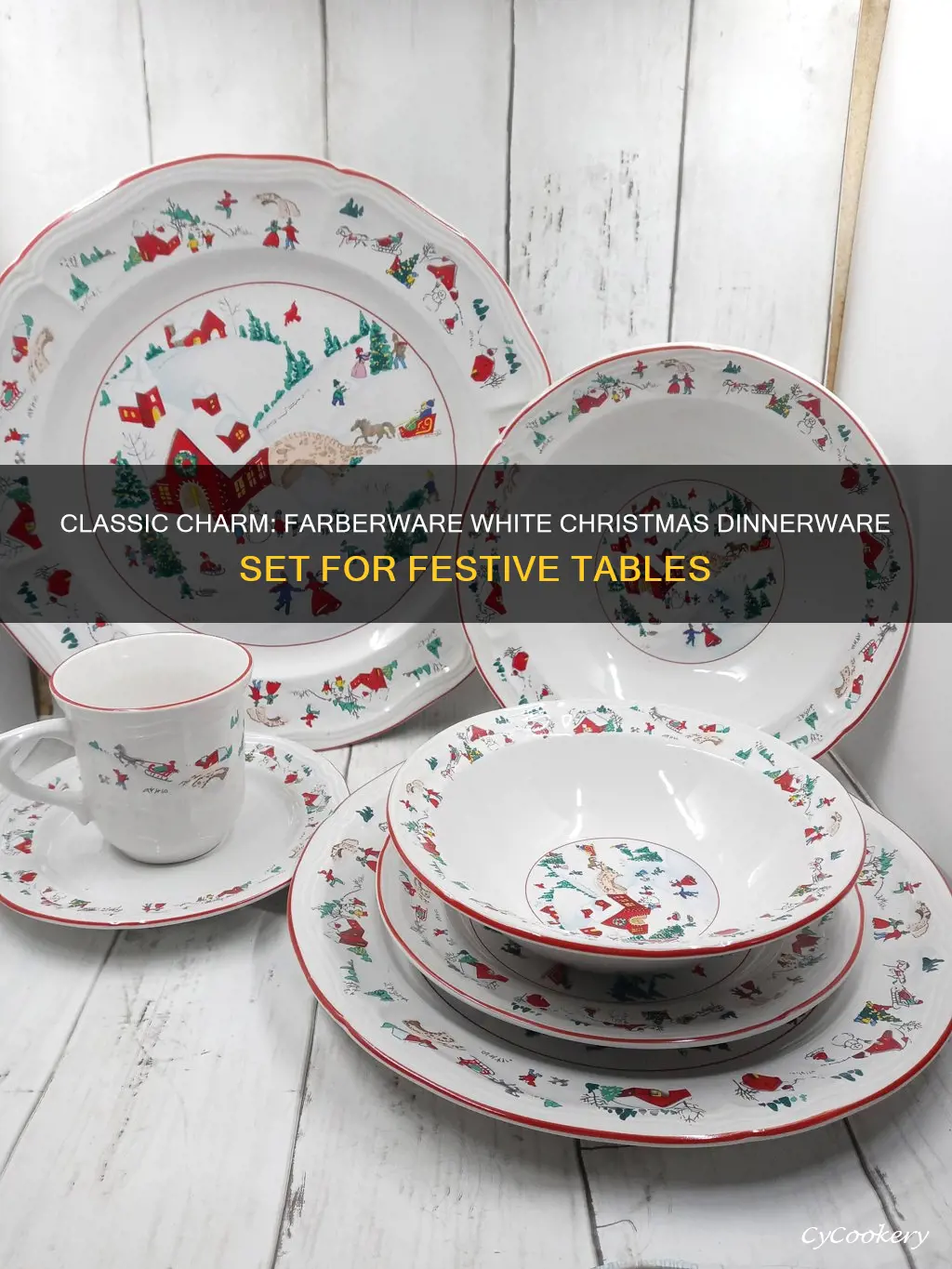 farberware white christmas dinnerware set