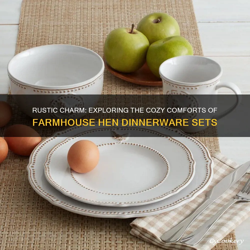 farmhouse hen dinnerware set