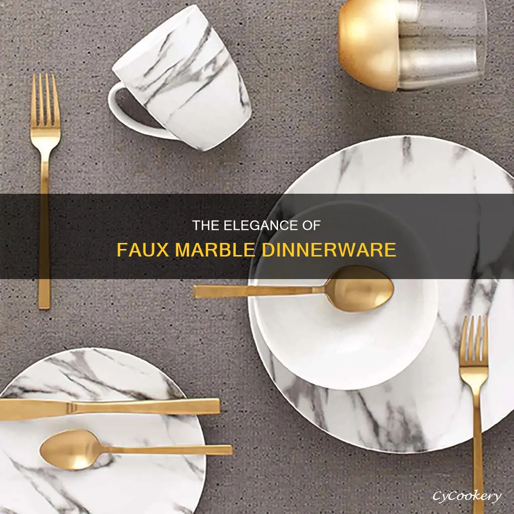 faux marble dinnerware set