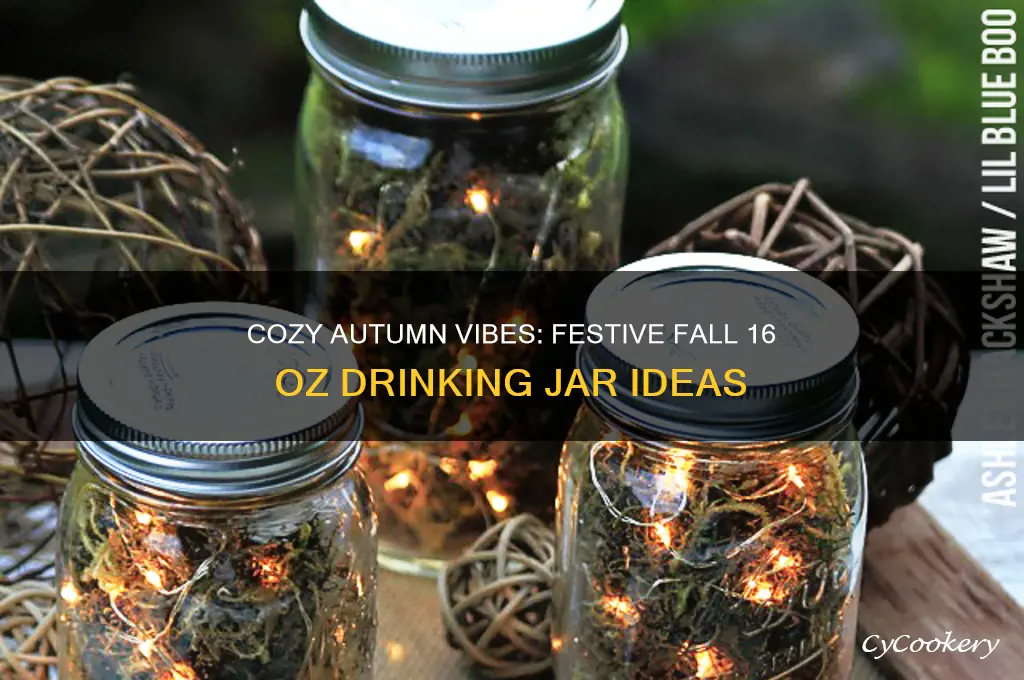 festive fall 16 oz drinking jar