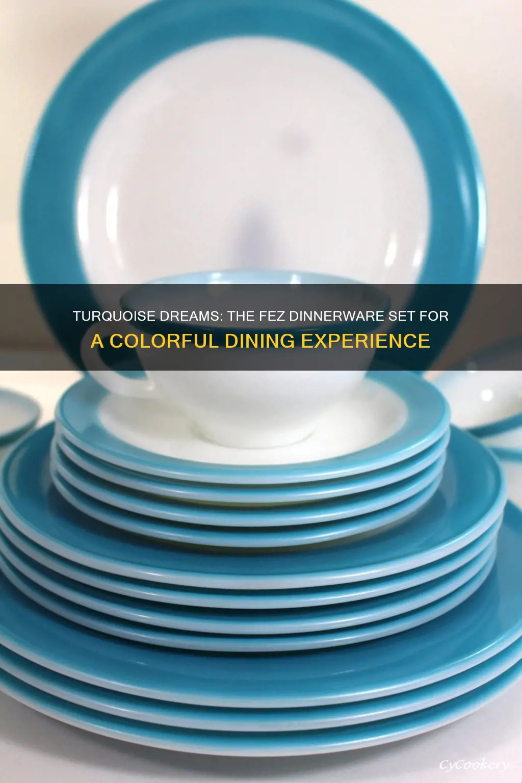 fez 20 piece turquoise dinnerware set