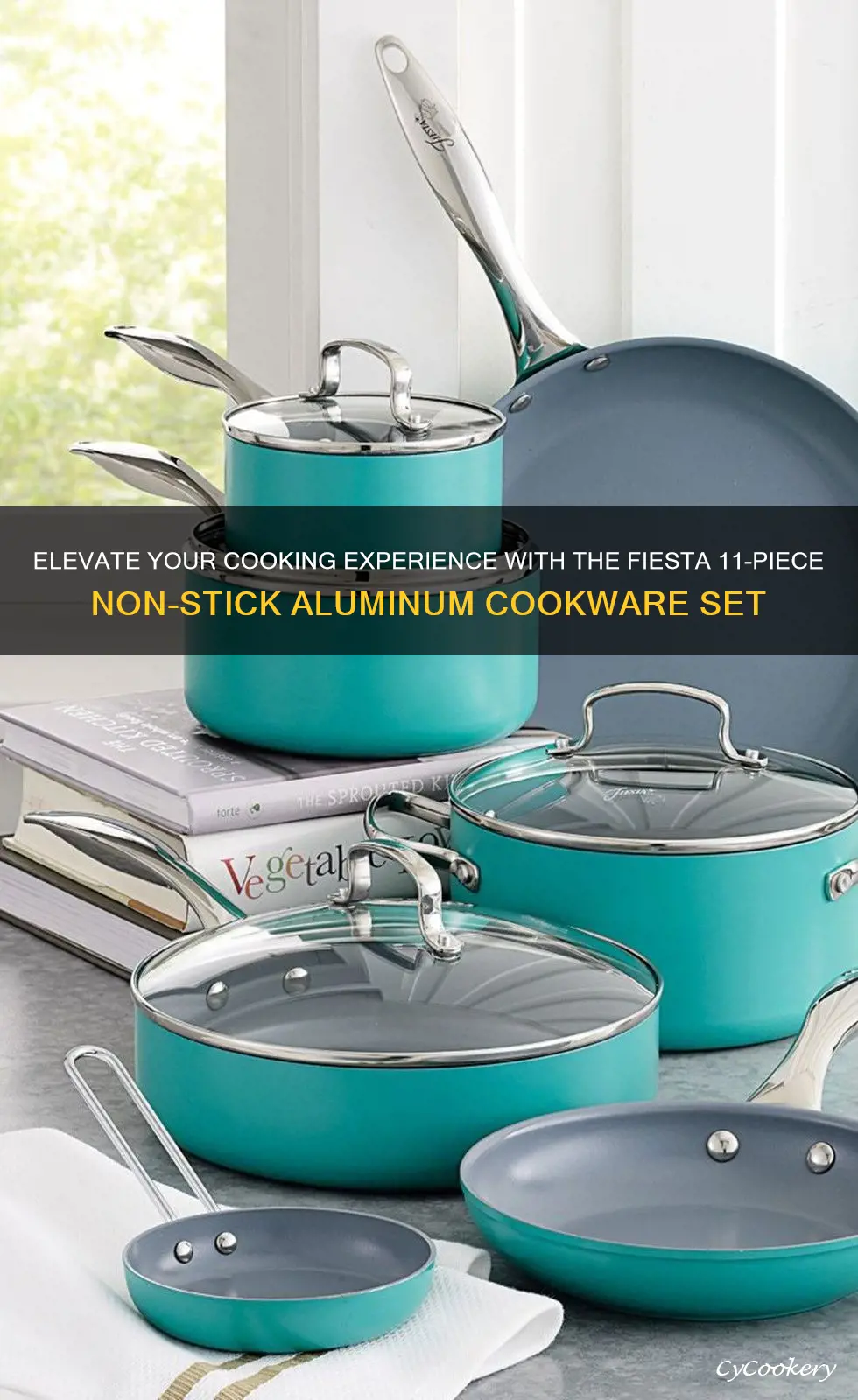 fiesta 11 pc non stick aluminum cookware set