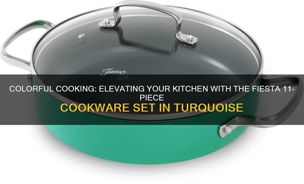 fiesta 11 piece cookware set turquoise