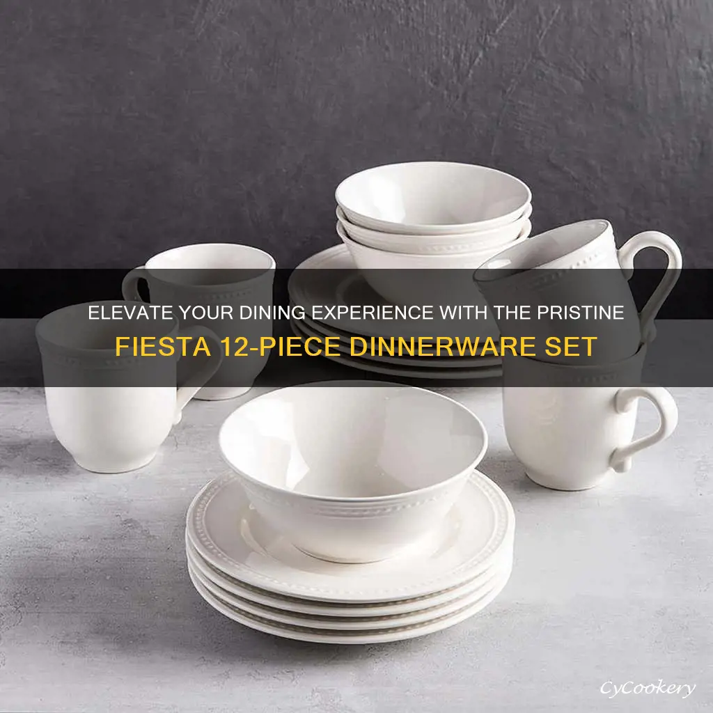 fiesta 12-piece bistro durable ceramic dinnerware set white