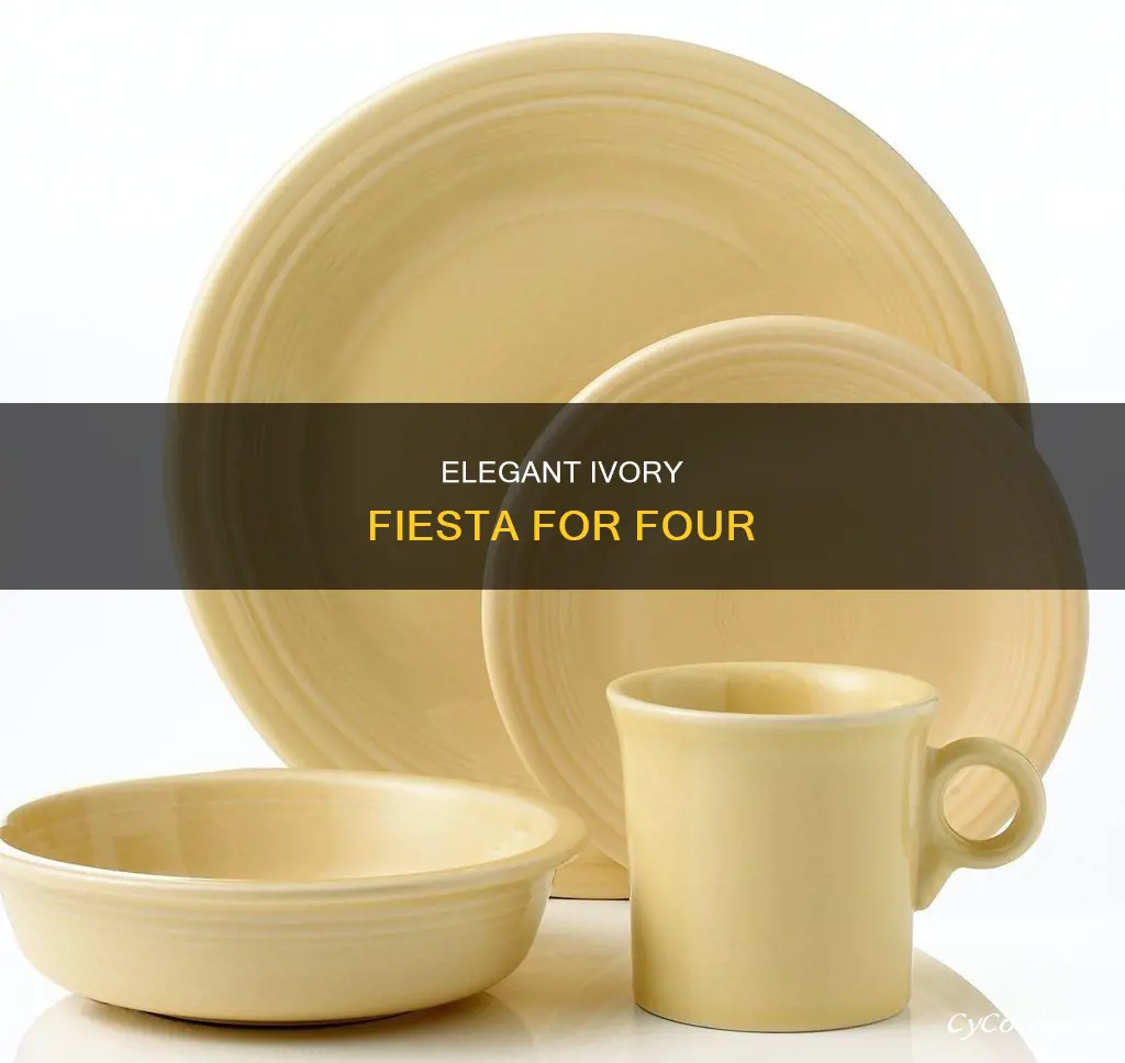 fiesta 4 piece dinnerware place setting ivory