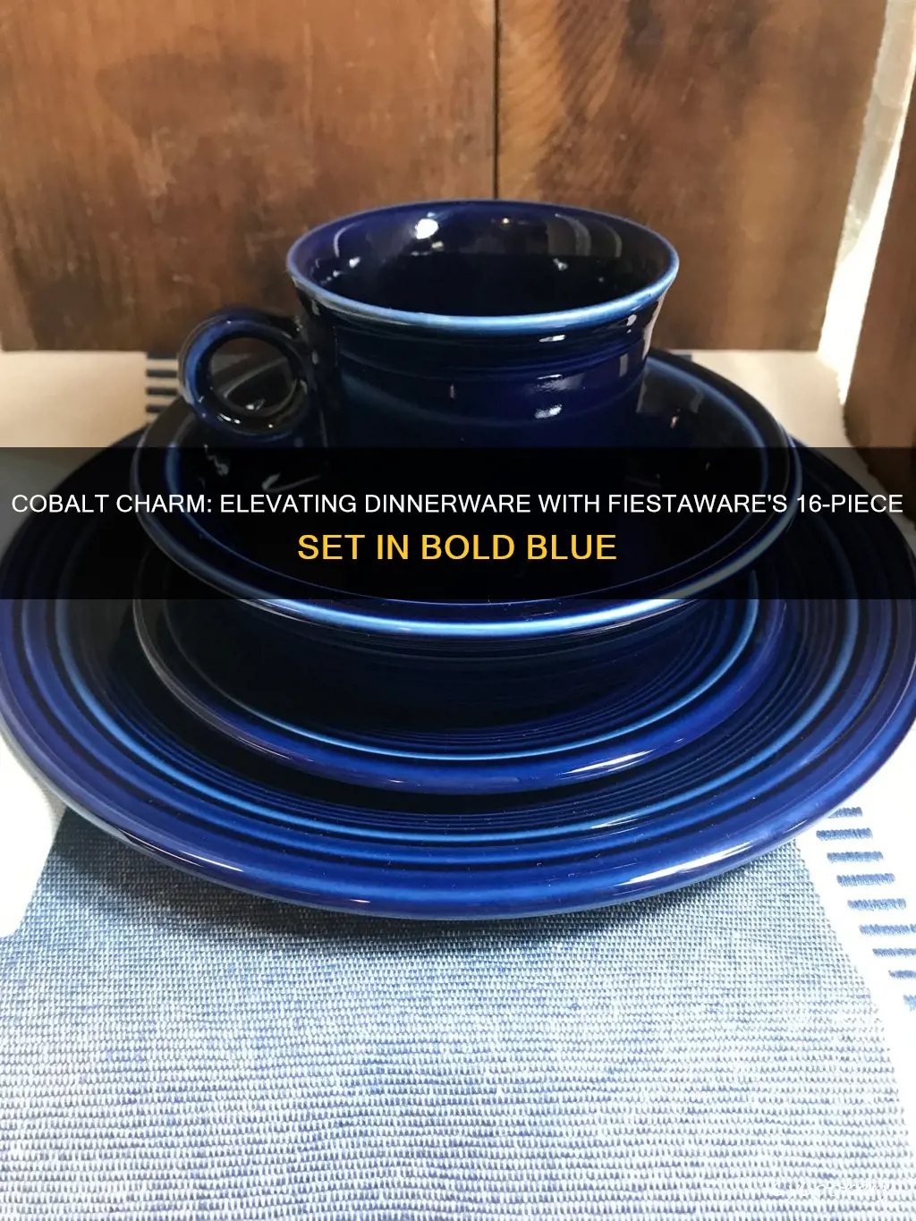 fiestaware 16pc dinnerware set cobalt blue