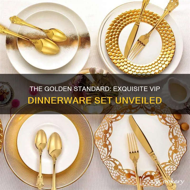 find gold presentation of exquisite vip dinnerware set