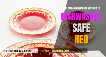 Elegant Ruby Radiance: Fine China Dinnerware Sets for a Dozen, Dishwasher Safe