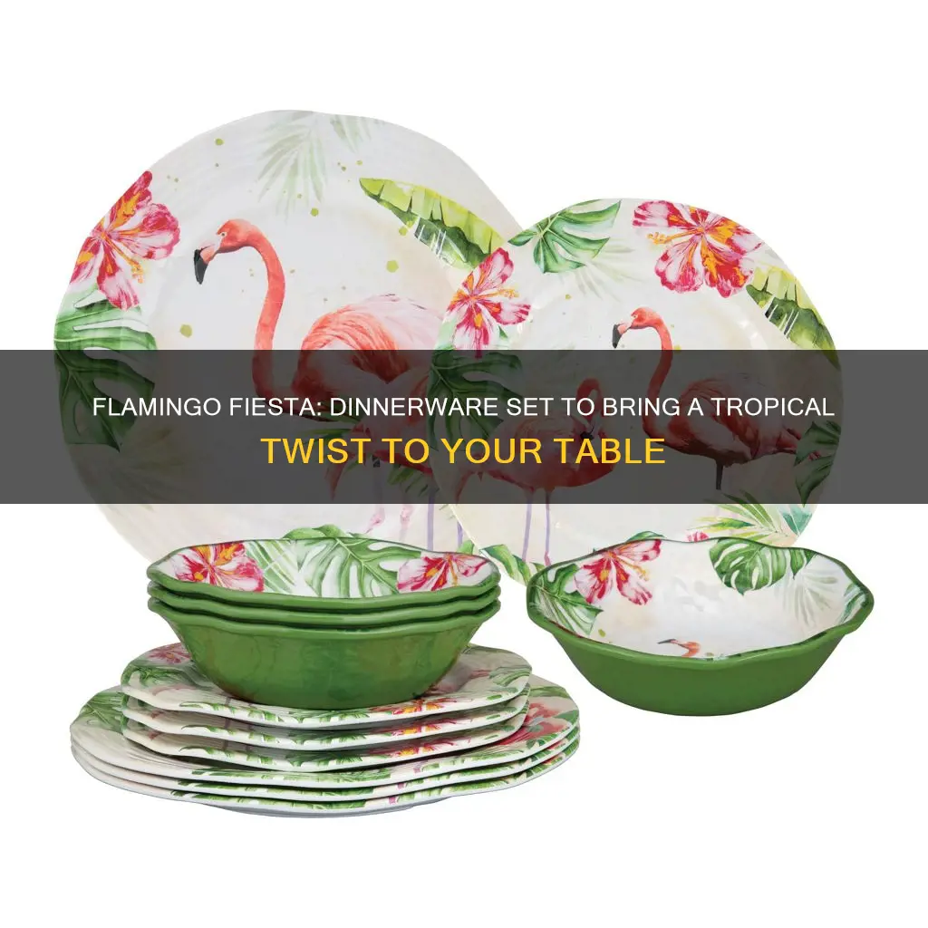 flamingo dinnerware set