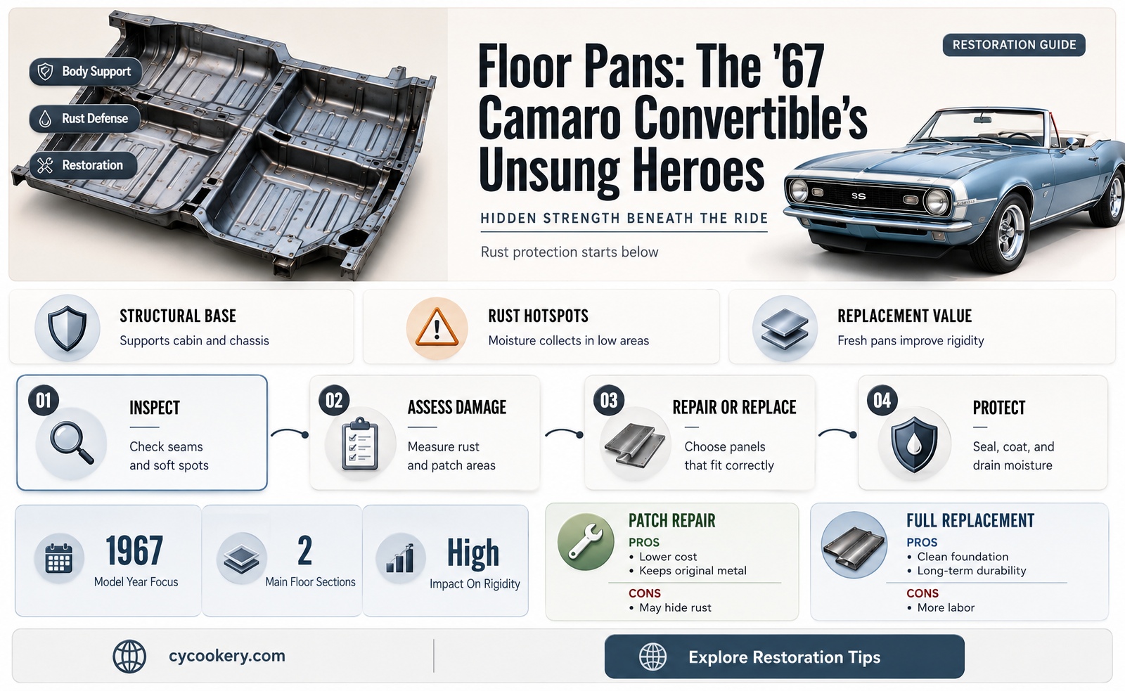 are floor pans as important in 1967 camaro convertible