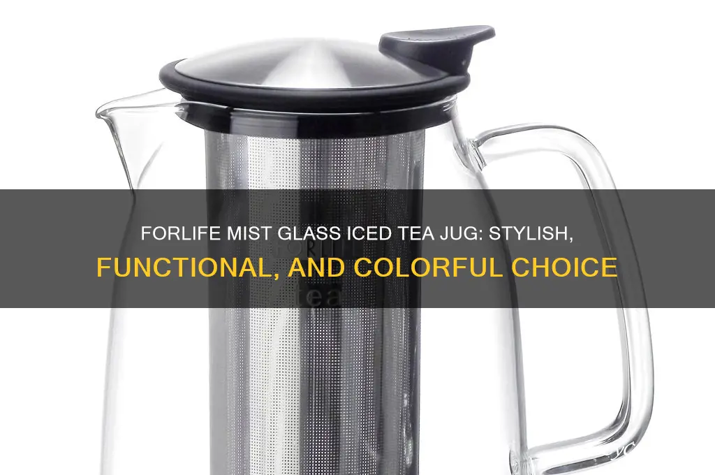 forlife mist glass ice tea jug multiple colors