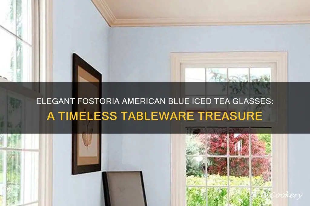 fostoria american iced tea glasses blue