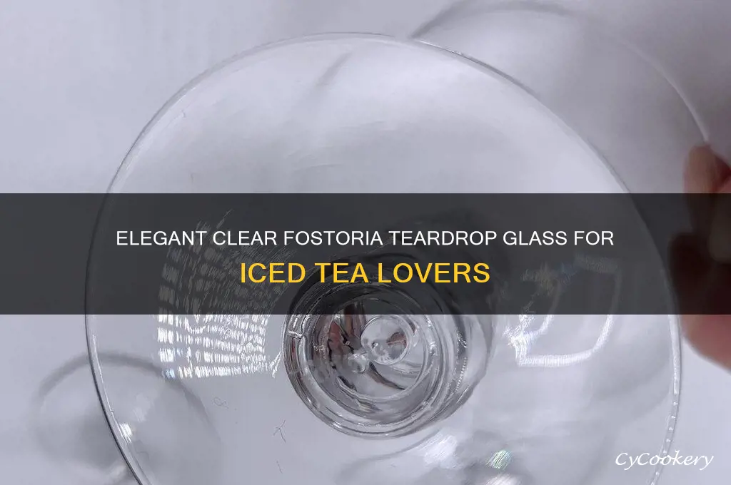 fostoria ice tea glass clear plain teardrop