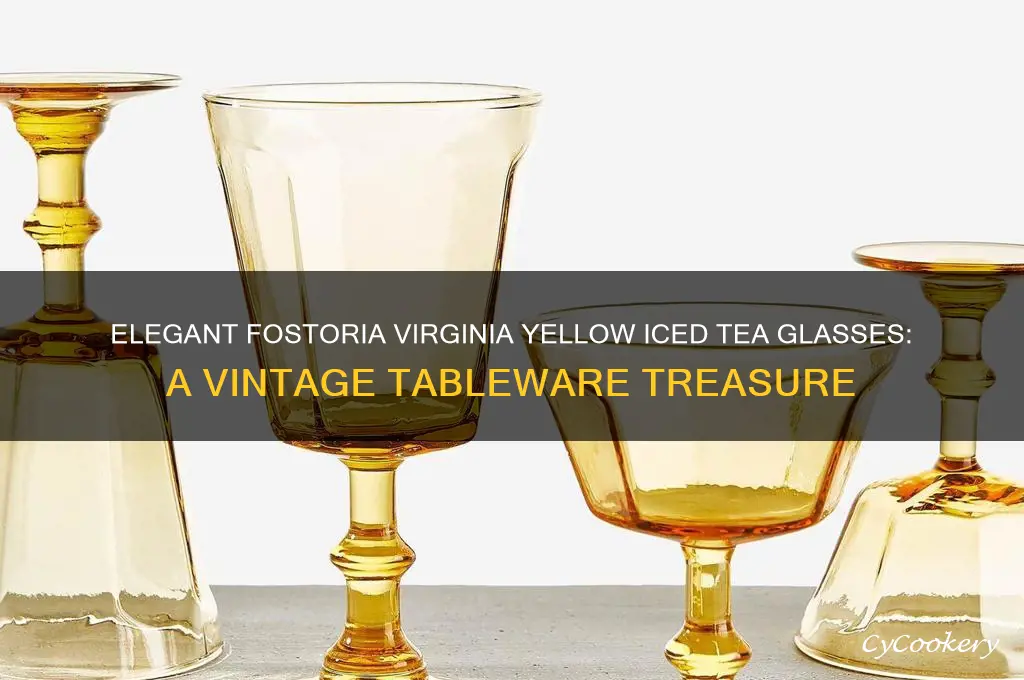 fostoria virginia yellow iced tea glasses