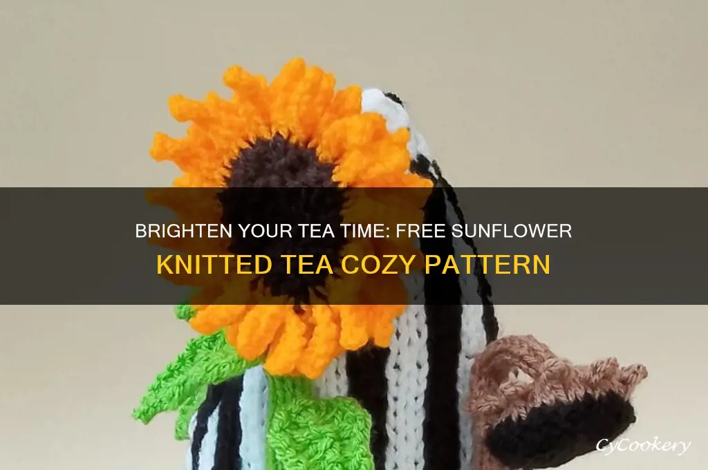 free knitted tea cozy sunflower pattern
