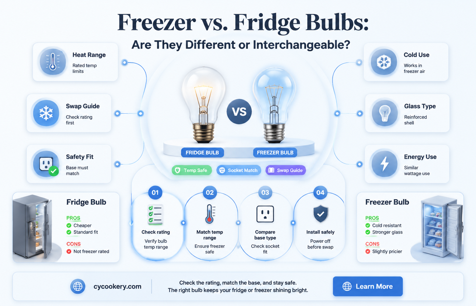 are freezer light bulbs different from refrigerator