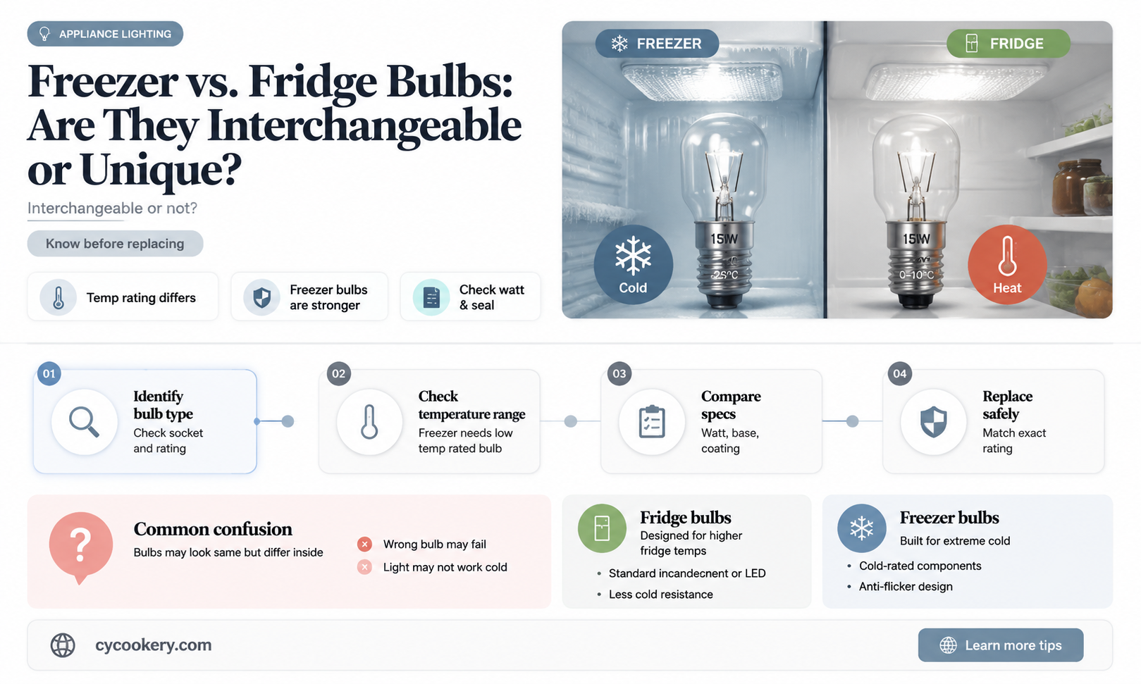 are freezer light bulbs different from refrigerator bulbs