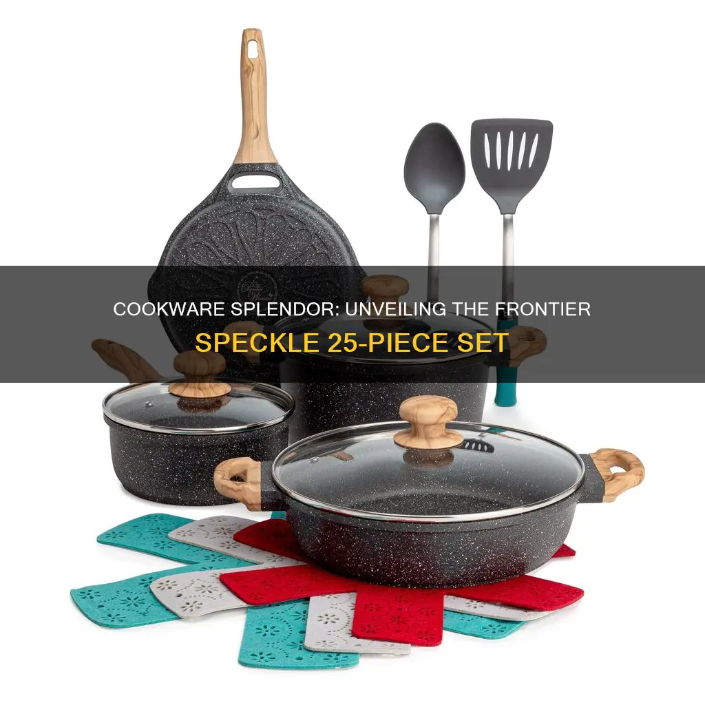 frontier speckle 25pc cookware set