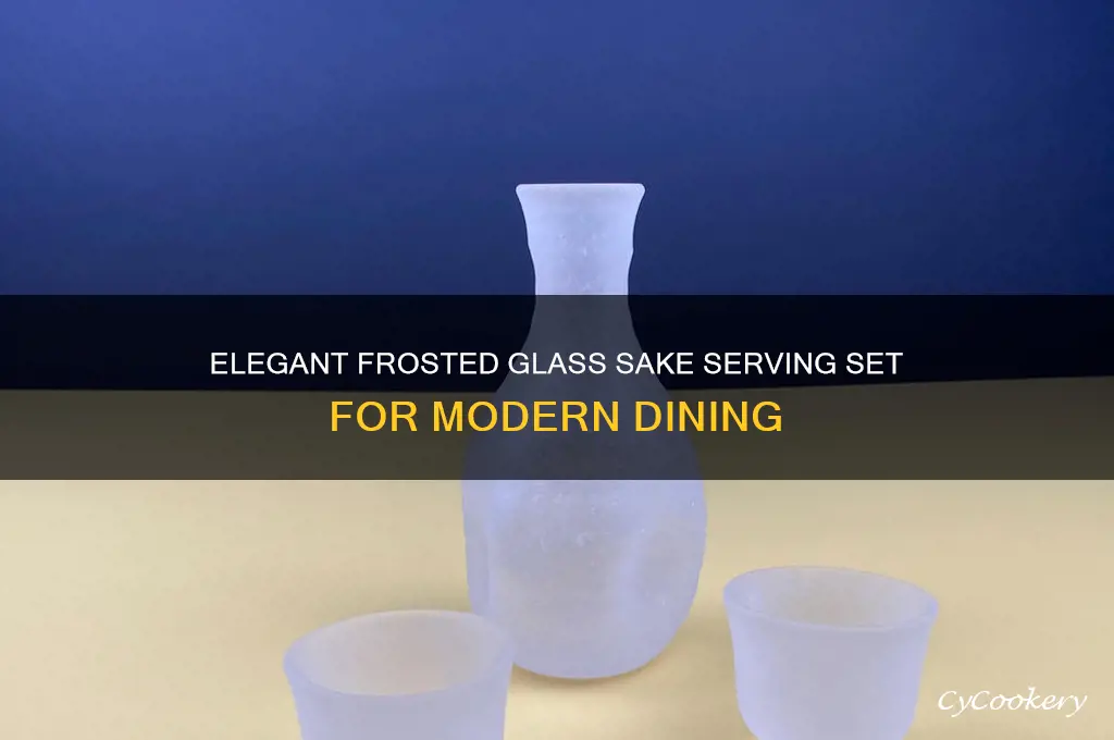 frosted glass sake serving set