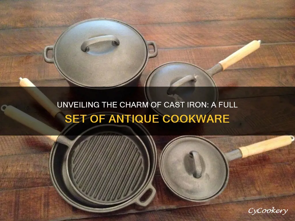 full set of antique cast iron cookware