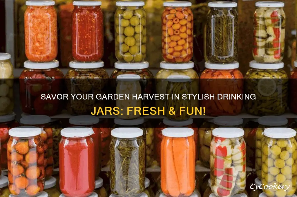 garden harvest drinking jar
