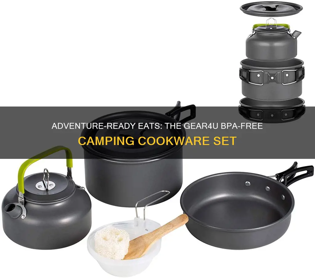 gear4u best bpa-free camping cookware set mess kit