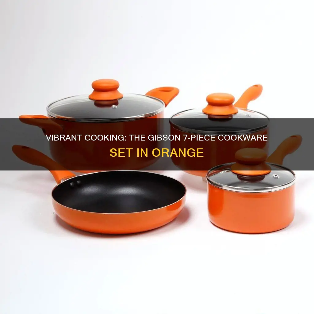 gibson 7 pc cookware set orange