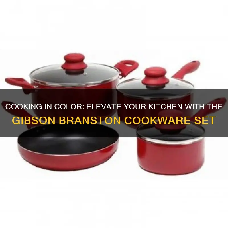 gibson branston 7 piece cookware set red