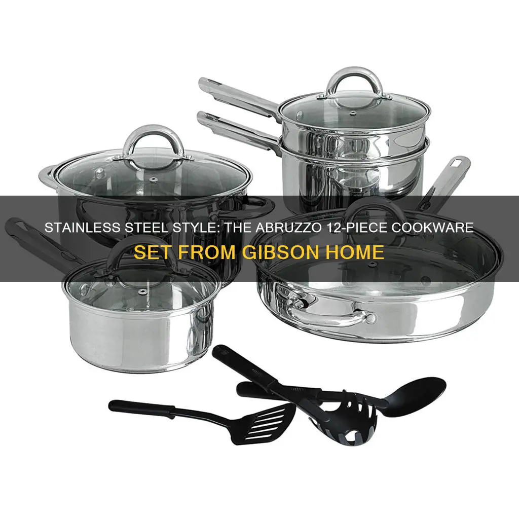 gibson home abruzzo 12 piece cookware set stainless steel