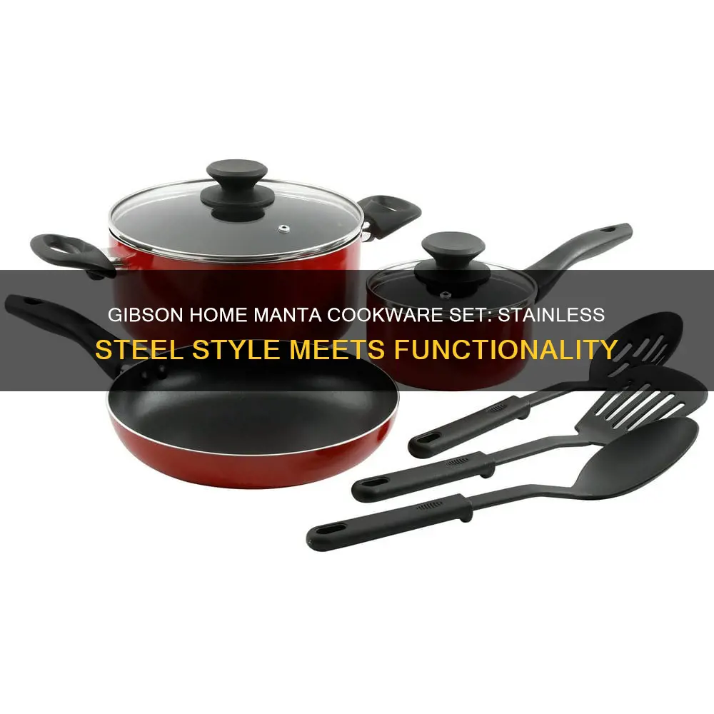 gibson home manta 5 piece cookware set stainless steel