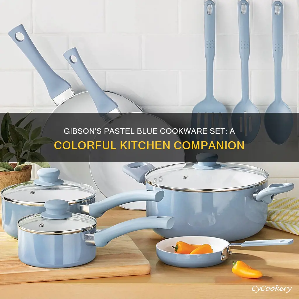 gibson pastel blue cookware set