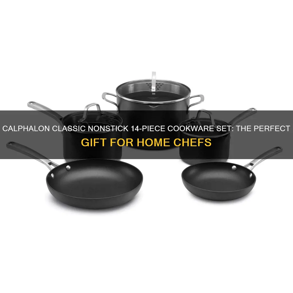 gift title calphalon classic nonstick 14-piece cookware set